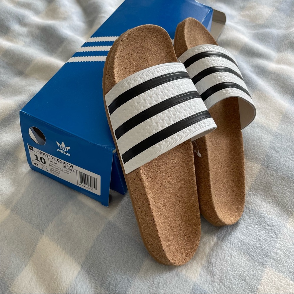 NWT Adilette Cork Slides